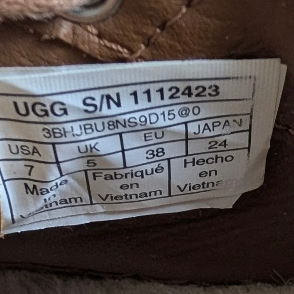 UGG Jass Suede Shearling Platform Sneakers Chestnut Brown Women 7
